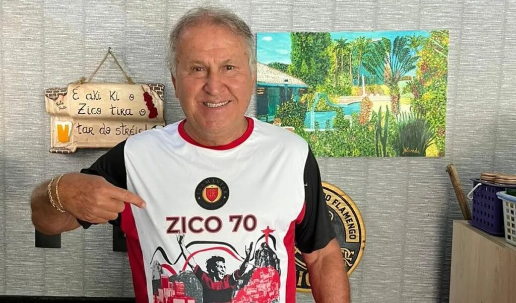 Zico com camisa em comemoração aos 70 anos; Pedro está fora do clássico e as últimas notícias do Flamengo
