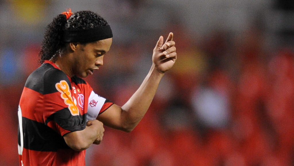 Ronaldinho Gaúcho nos tempos de jogador do Flamengo