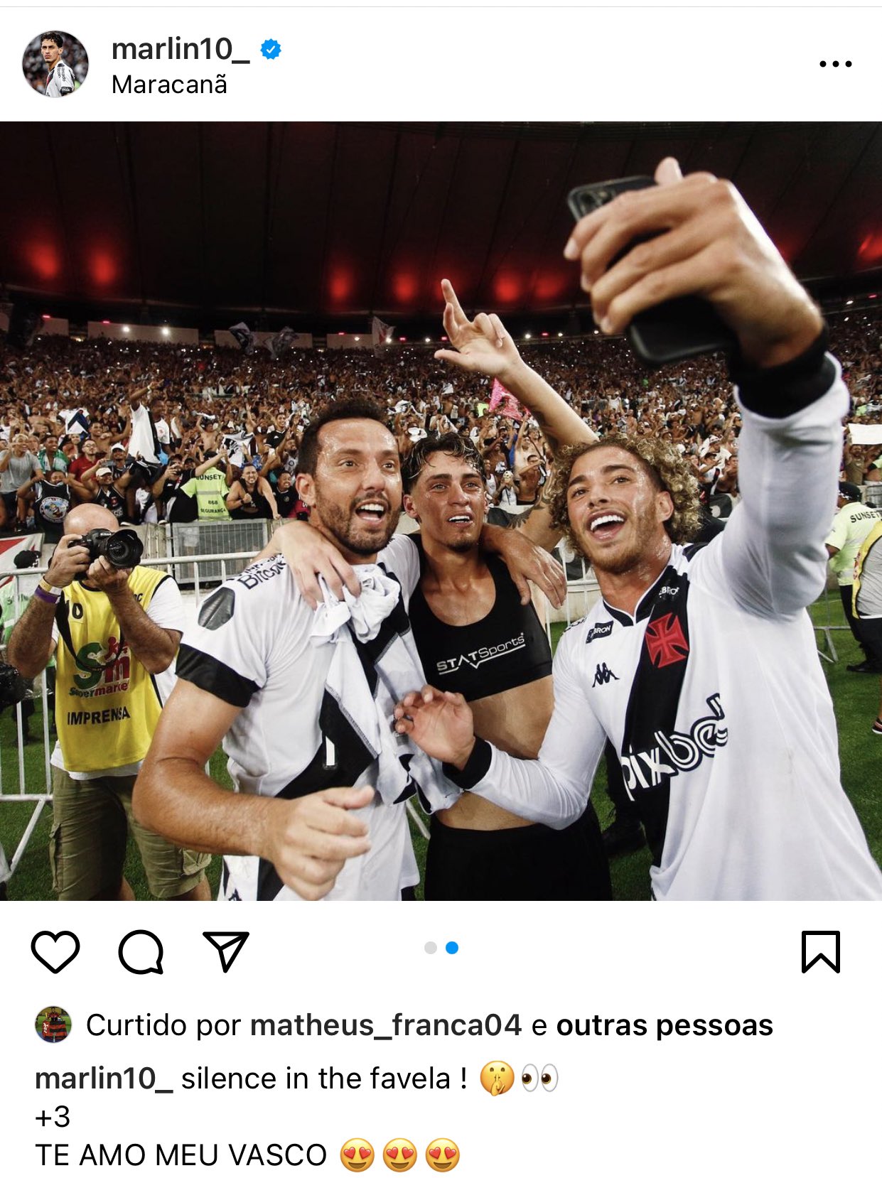 Meia do Flamengo curte postagem provocativa de atleta do Vasco