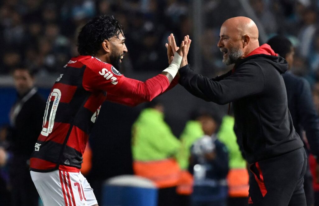 Jorge Sampaoli e Gabigol Flamengo