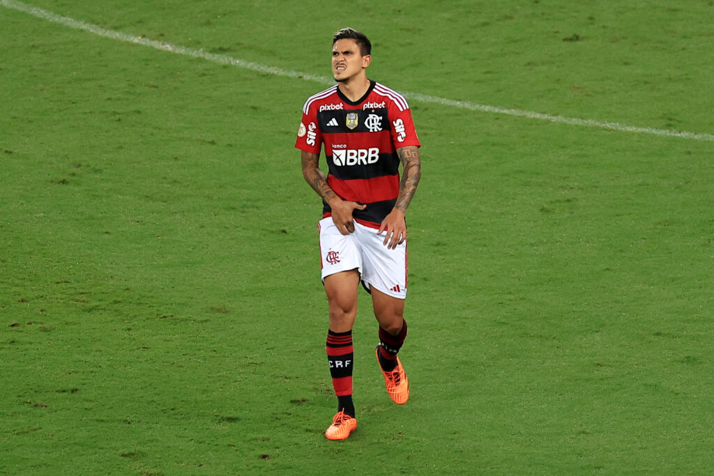 Pedro sente lesão ao cobrar pênalti em Flamengo x Goiás