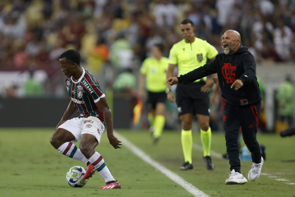Jorge Sampaoli contra o Fluminense; Flamengo mais uma vez não conseguiu aproveitar vantagem numérica
