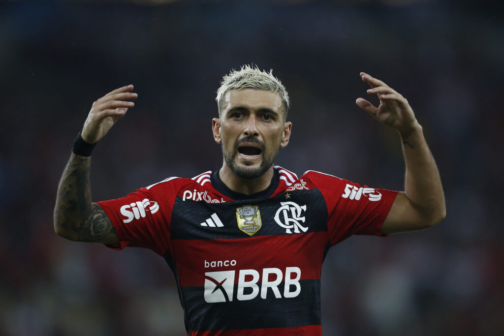 Arrascaeta comemora gol que classificou Flamengo na Copa do Brasil