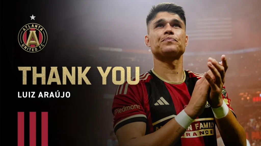 Em nota, o Atlanta United, da MLS, se despediu de Luiz Araújo e confirmou a venda do atacante brasileiro ao Flamengo