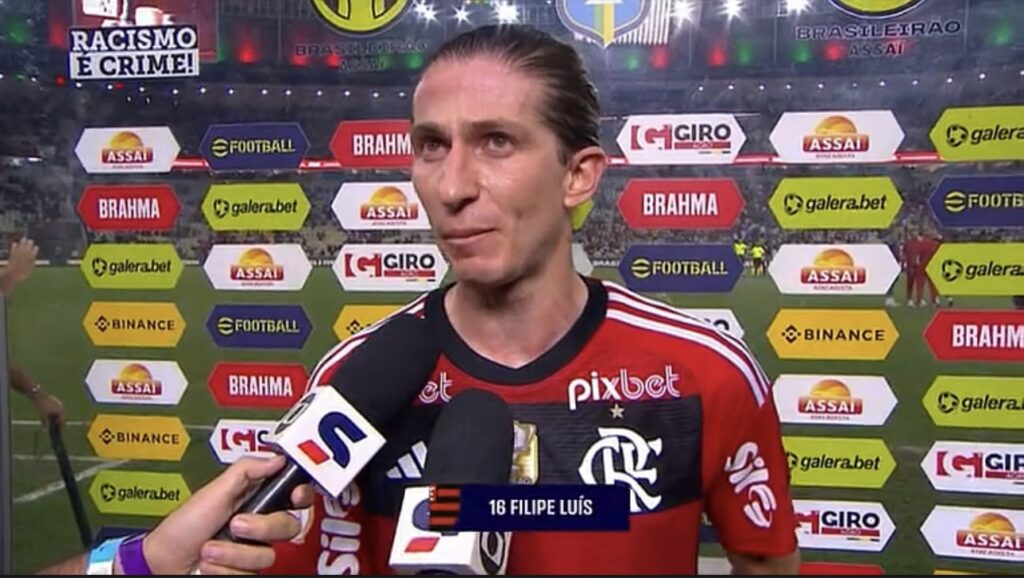 Filipe Luís comentou situação do Flamengo no Brasileirão após empate com Fluminense