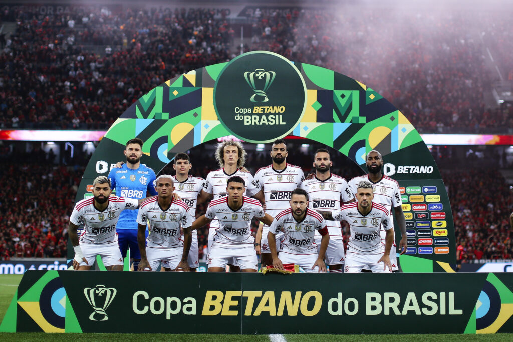 Time do Flamengo antes de enfrentar o Athletico-PR pela Copa do Brasil;