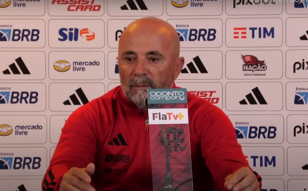 Jorge Sampaoli lamenta empate do Flamengo contra o Palmeiras