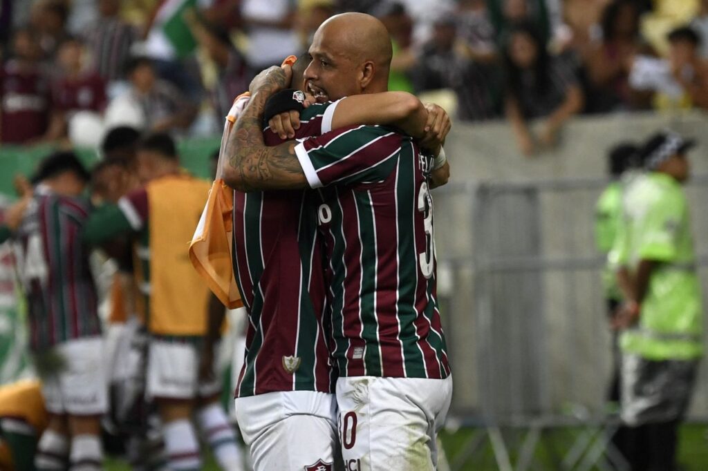 Felipe Melo comemora classificação do Fluminense na Libertadores