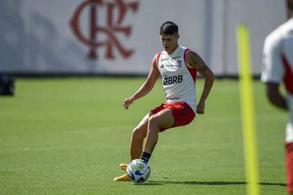 Luiz Araújo é uma das novidades na provável escalação do Flamengo de Sampaoli para enfrentar o Internacional