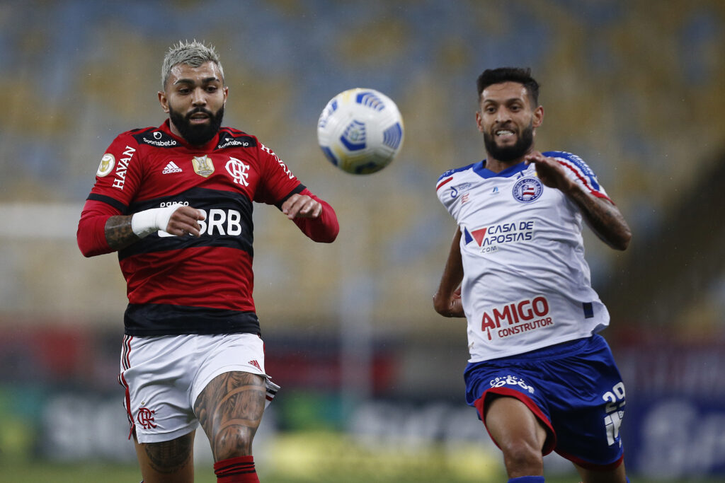 Gabigol em jogo entre Flamengo e Bahia