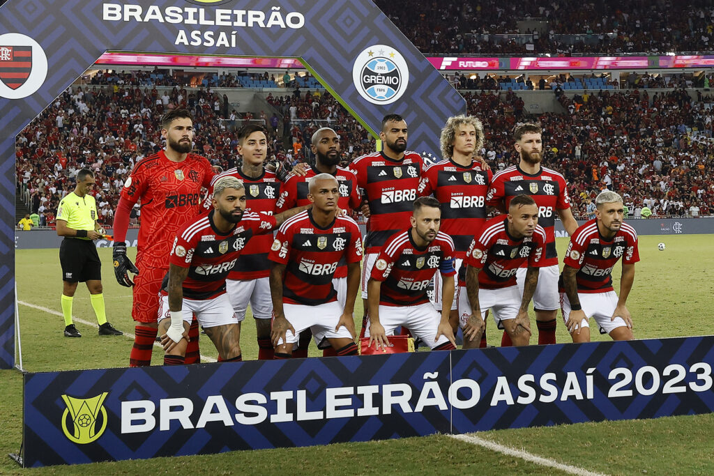 Time do Flamengo antes de clássico contra o Botafogo pelo Brasileirão
