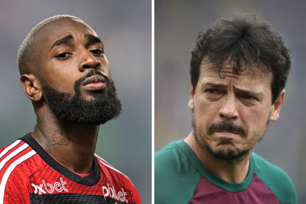 Gerson, do Flamengo, encontra Diniz, que não o convocou, no FlaxFlu