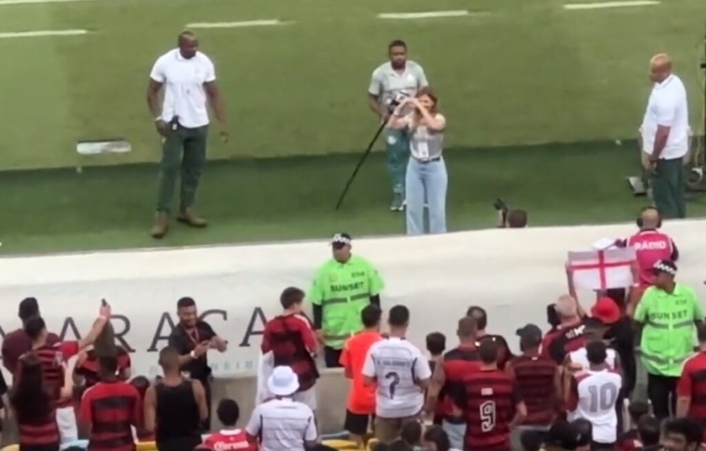 Leila Pereira antes de Flamengo x Palmeiras