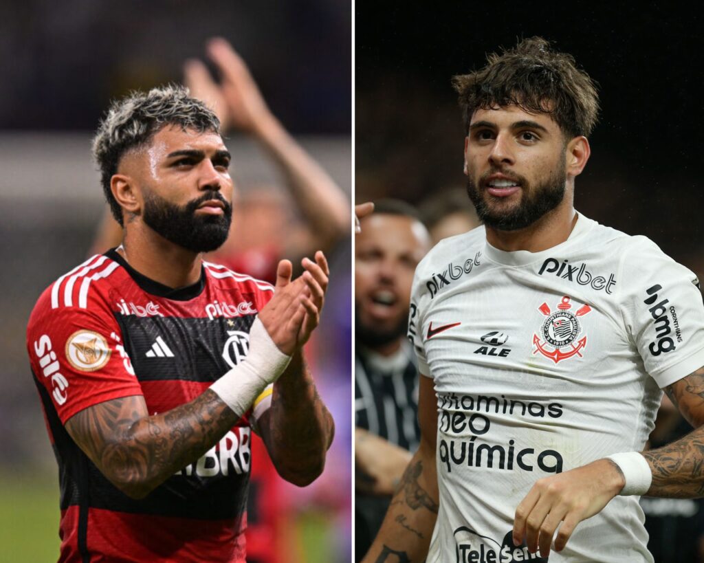 Gabigol, do Flamengo, e Yuri Alberto, do Corinthians
