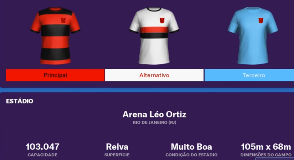 'Arena Léo Ortiz" é o estádio do Flamengo na simulação do Football Manager de 2018