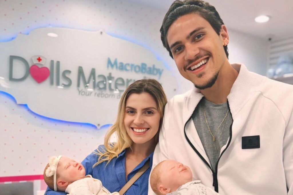 Pedro e sua esposa Fernanda Nogueira revelaram sexo dos bebês