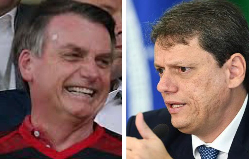 Jair Bolsonaro fez revelação sobre Tarcísio de Freitas torcer para o Flamengo em discurso de lançamento da campanha de Alexandre Ramagem à prefeitura do Rio