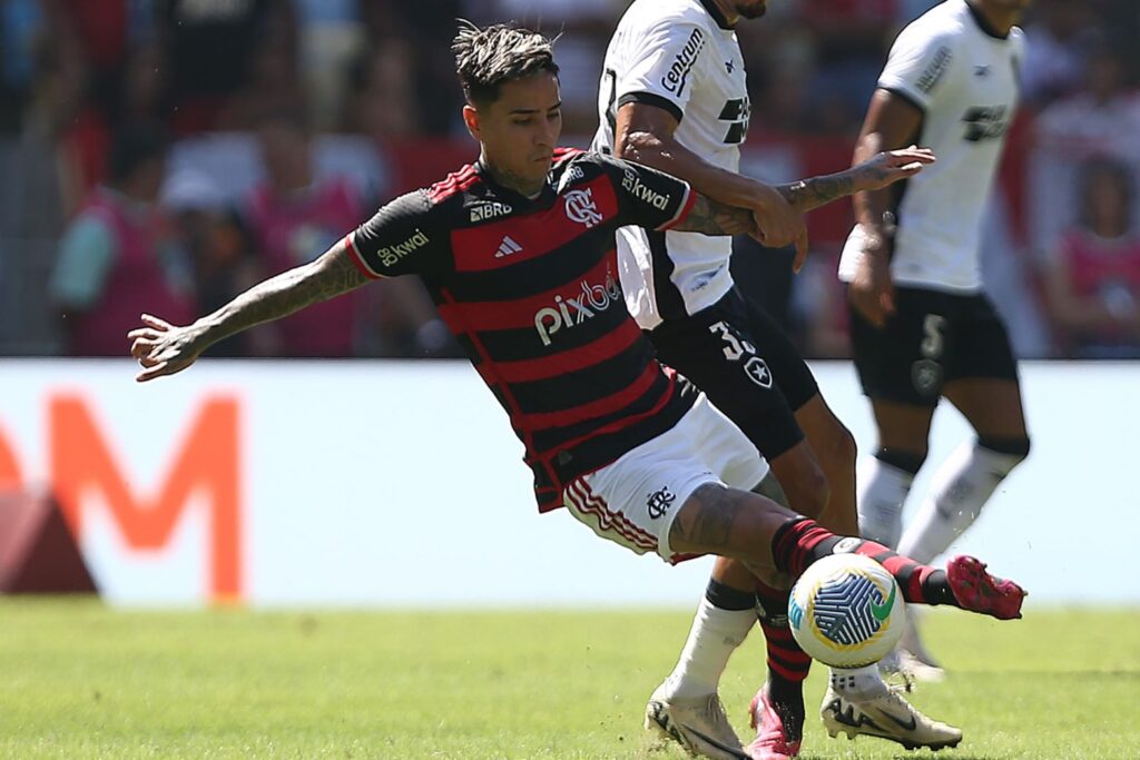 Pulgar durante Flamengo e Botafogo pelo Brasileirão de 2024