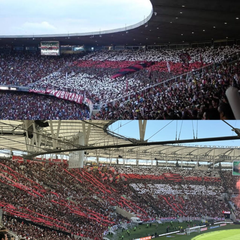 Torcida do Flamengo refaz mosaico de 2009 em jogo contra o Botafogo