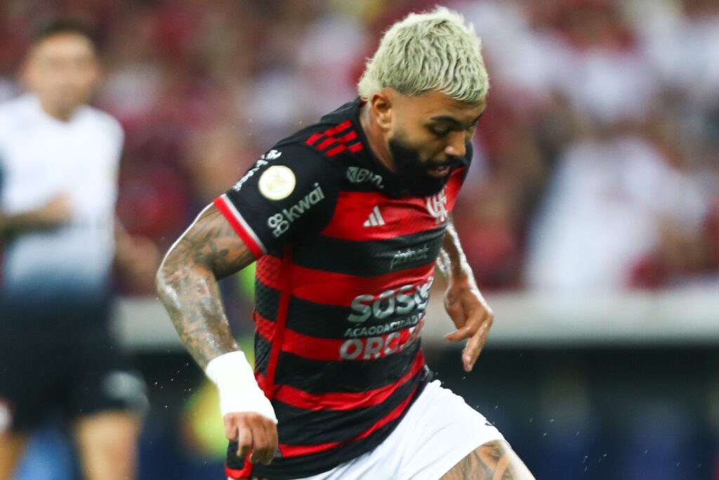 Gabigol durante partida entre Flamengo e Corinthians, pelo campeonato Brasileiro