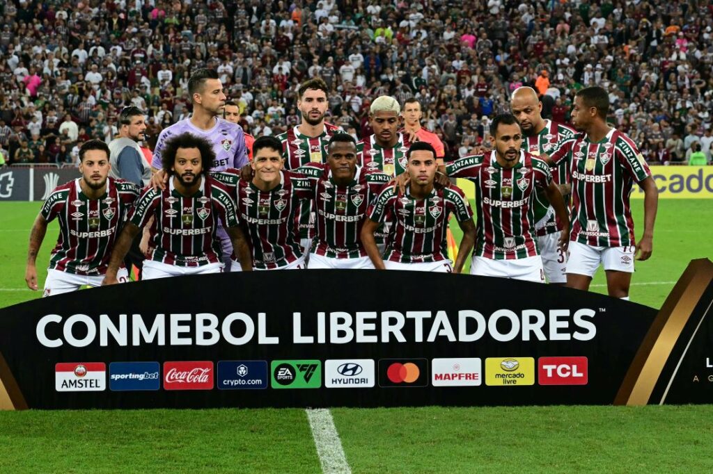 Time do Fluminense antes de jogo na Libertadores