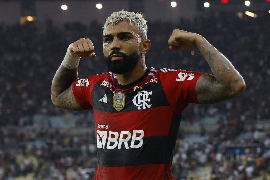 Gabigol durante jogo do Flamengo no Maracanã
