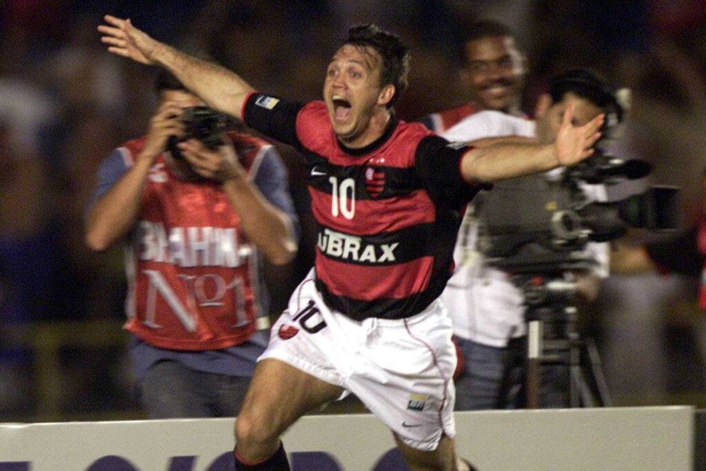 Petkovic comemora gol pelo Flamengo.