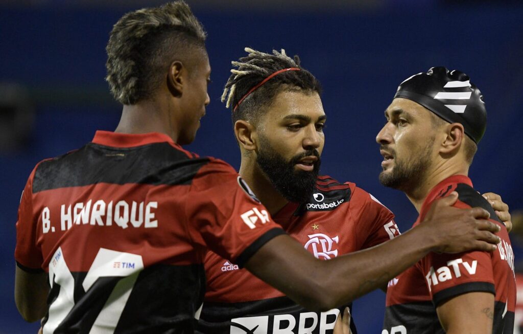 Bruno Henrique, Arrascaeta e Gabigol pelo Flamengo