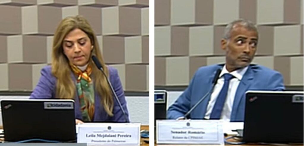 Leila Pereira e Romário na CPI de Manipulação de Apostas