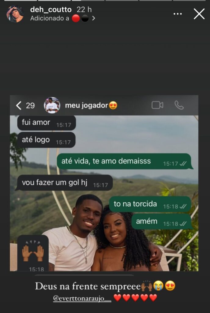 Evertton Araújo falou para namorada que iria fazer gol em Flamengo x Athletico
