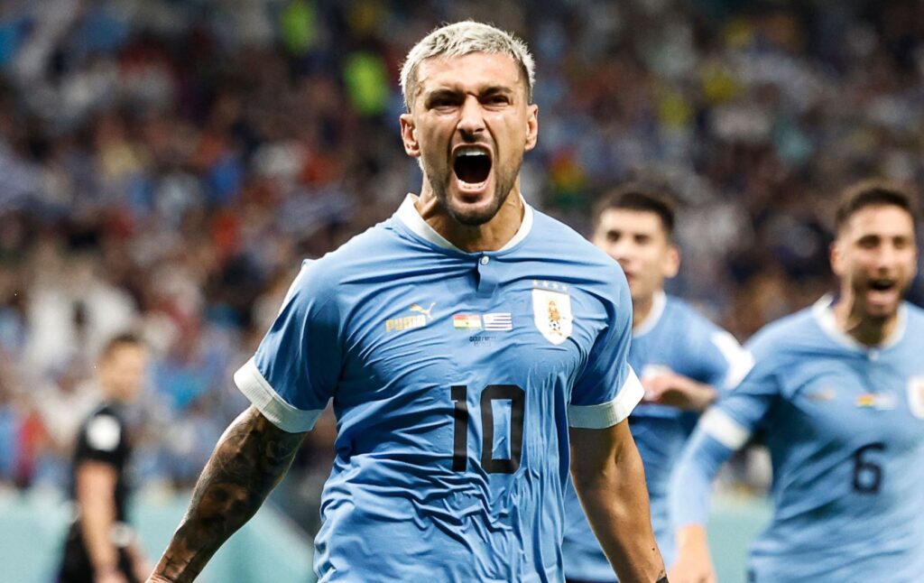 Arrascaeta na Copa do Mundo 2022 pelo uruguai