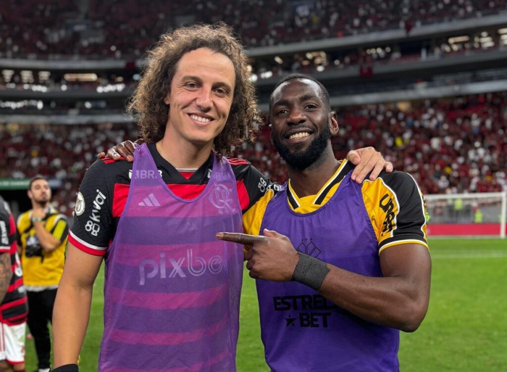 David Luiz e Bolasie após Flamengo x Criciúma