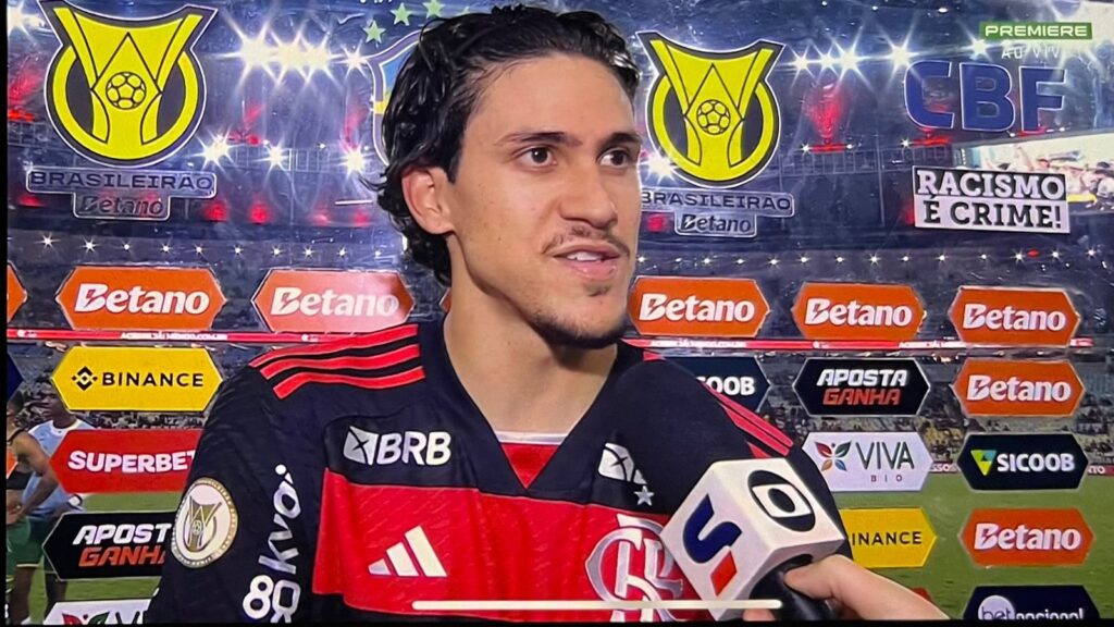 Pedro concede entrevista após empate entre Flamengo e Cuiabá