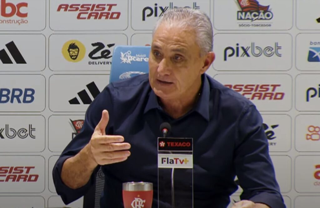 tite em jogo do flamengo contra o fortaleza