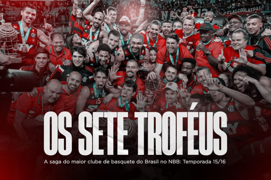 Marcelinho levanta troféu de campeão da NBB; seu quinto e último pelo Flamengo