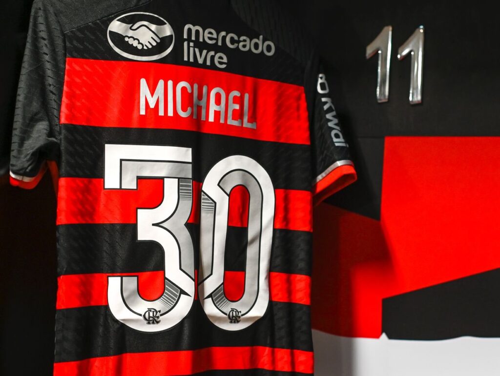 Camisa Michael titular Flamengo x Bragantino