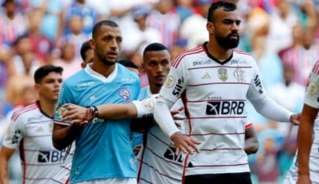 fabrício bruno em jogo do flamengo contra o bahia na fonte nova