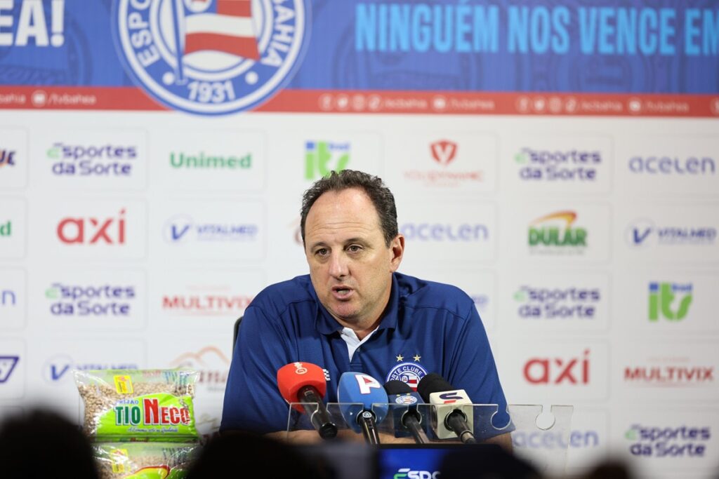 Rogério Ceni fala em coletiva de imprensa após empate entre Bahia e Botafogo pelo Brasileirão 2024