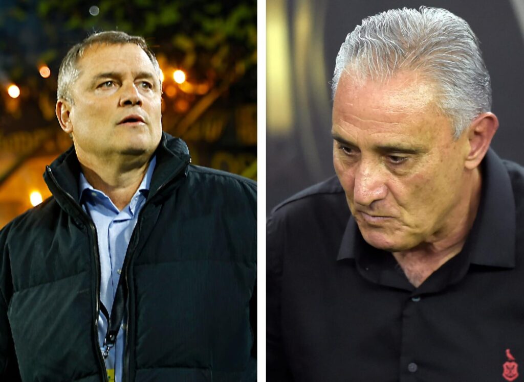 Diego Aguirre e Tite em jogos de Libertadores