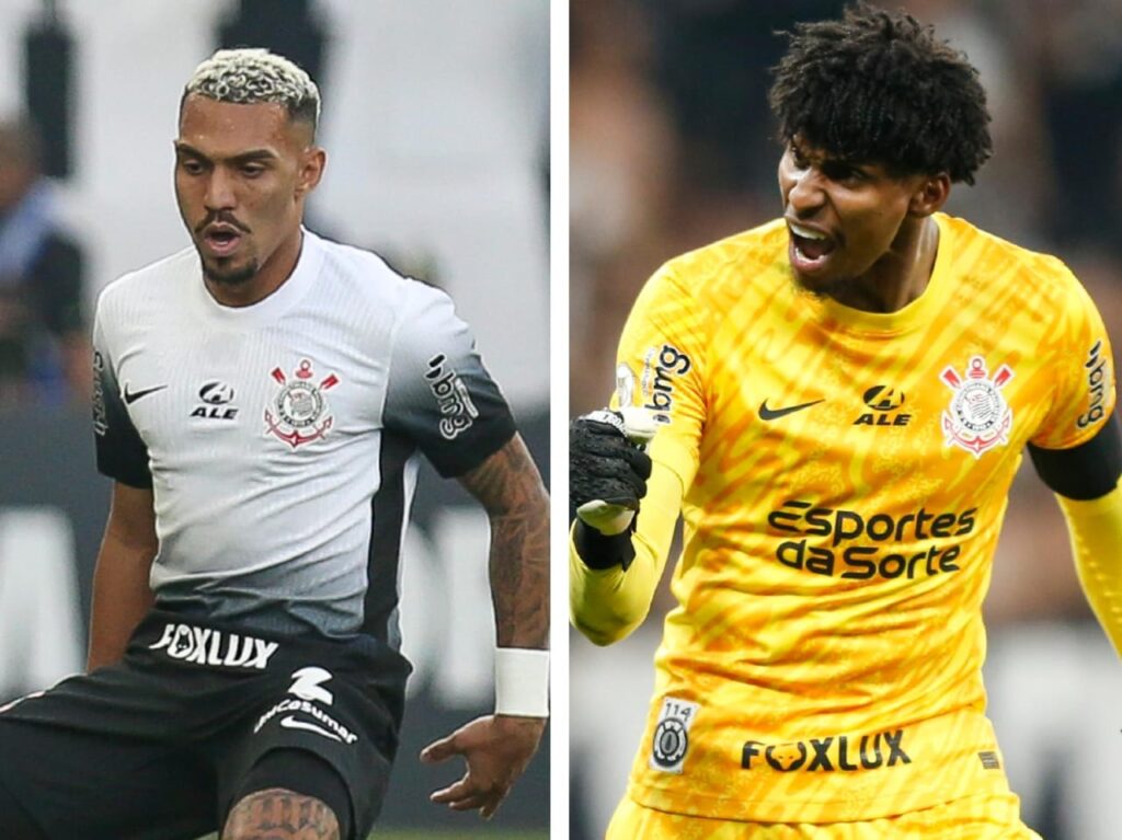 Matheuzinho e Hugo Souza pelo Corinthians