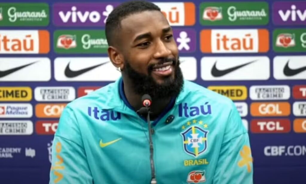 gerson, jogador do Flamengo, em entrevista coletiva na seleção brasileira, durante data fifa