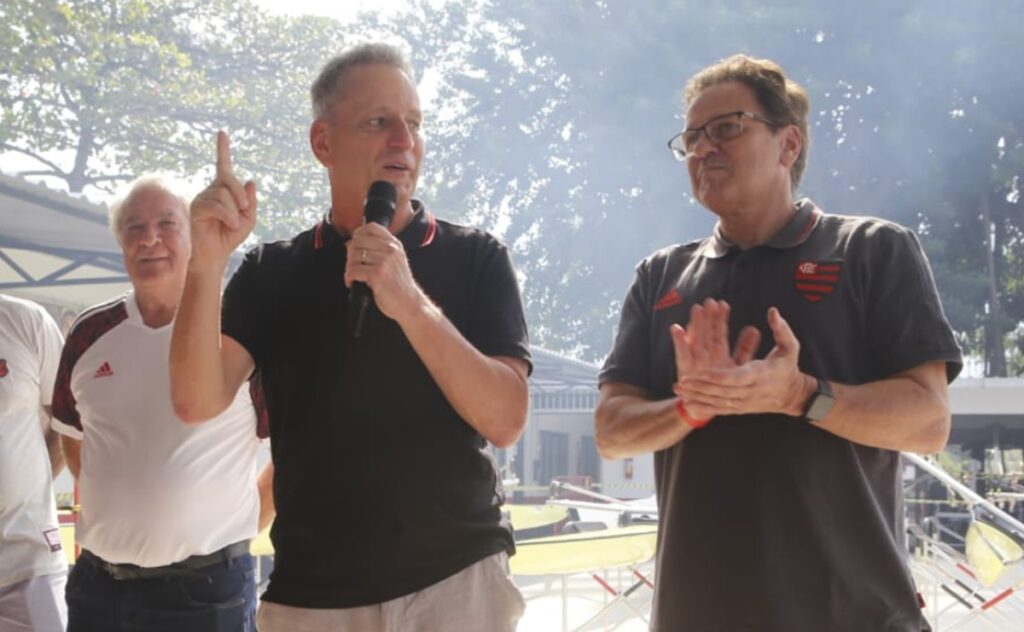 rodolfo landim e rodrigo dunshee em evento flamengo