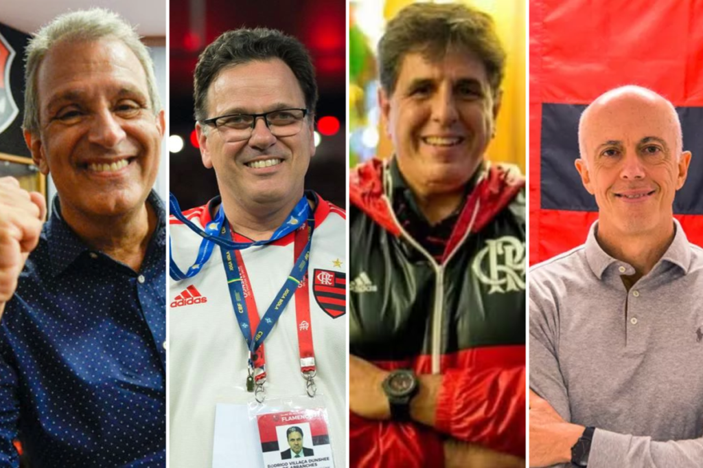 Candidatos à presidência do Flamengo: Bap, Dunshee, MGM e Wallim.