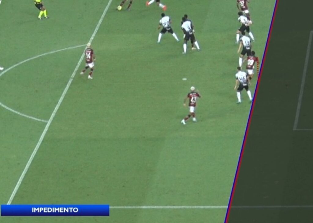 Impedimento Gabigol Flamengo x Corinthians; análise VAR