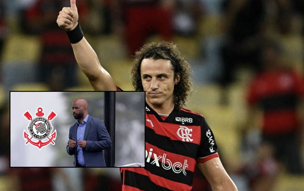 david luiz faz sinal de positivo em jogo do flamengo