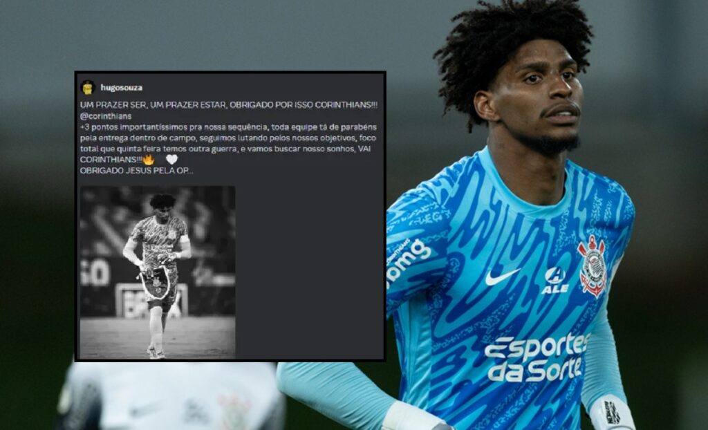 Hugo Souza se declara ao Corinthians na web; goleiro pertence ao Flamengo