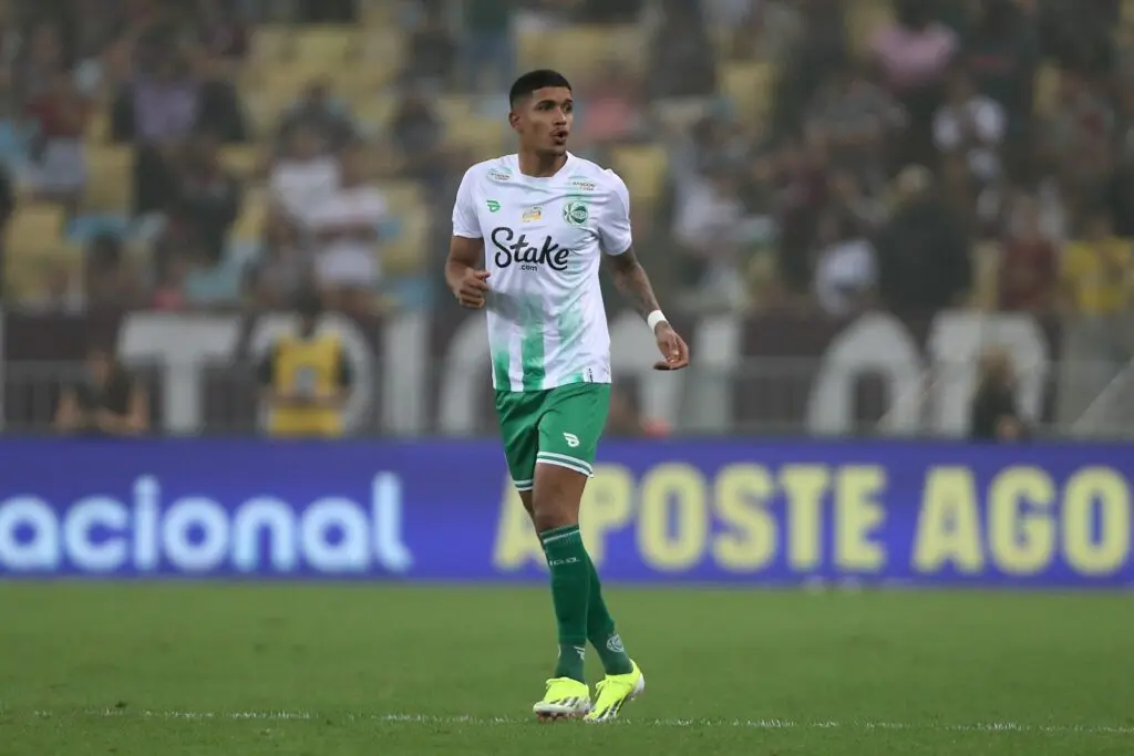 Lucas Barbosa of Juventude celebrates after scoring the first goal of his team during the match between Fluminense and Juventude as part of Copa do Brasil 2024