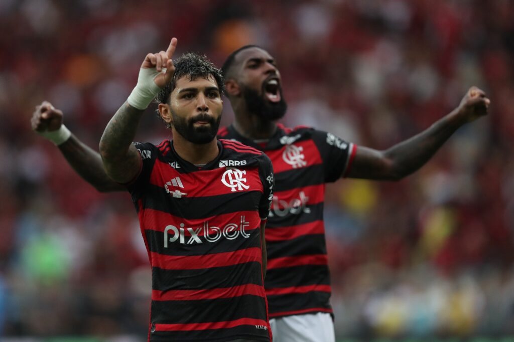 Gabigol comemora gol do Flamengo sobre o Atlético-MG na final da Copa do Brasil