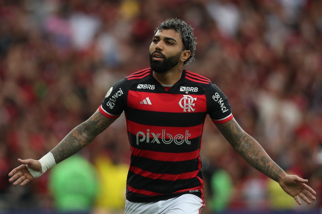 Gabigol comemora gol pelo Flamengo; Atacante compartilhou cena de The Last Dance antes de final da Copa do Brasil