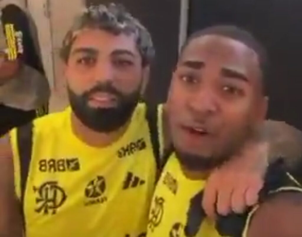 Gabigol e Lorran em vídeo provocando Rodri